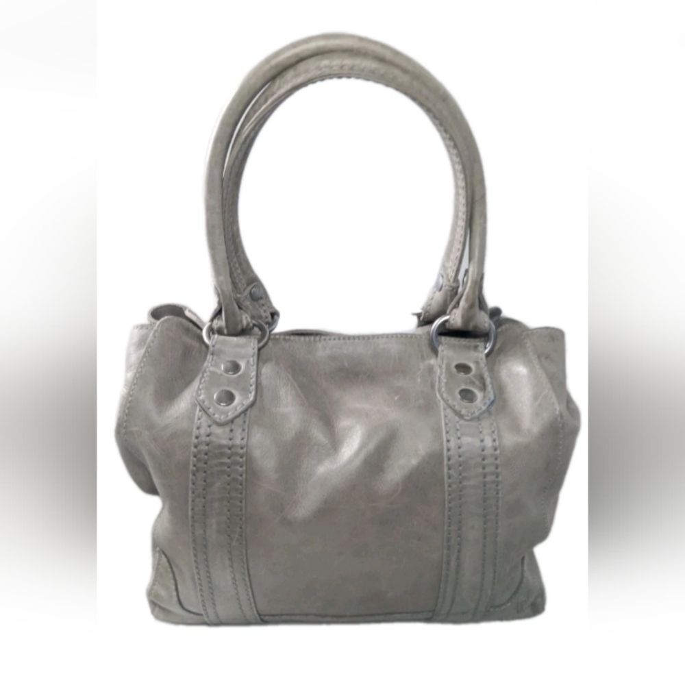 Frye Melissa Tote Bag DB138 Ice Gray Leather Shoulder Bag Retail $398